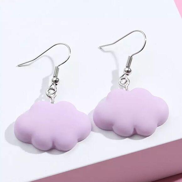 🆕Purple Cloud Charm Dangle Earrings - Picture 2 of 7